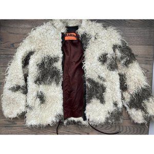 Rare Vintage Furageous by Russel Taylor Zip Mongolian Faux FurJacket Lined White